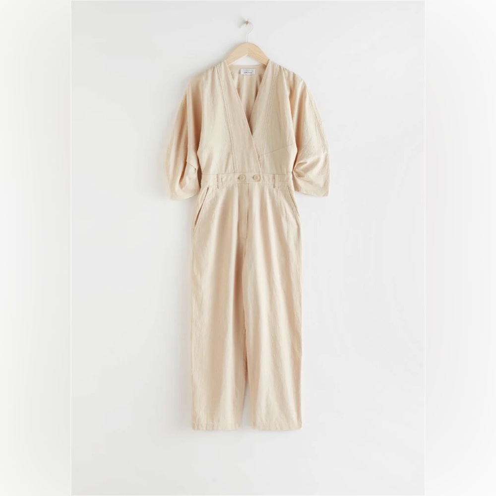 & Other Stories Asymmetrical Linen Blend Jumpsuit - Picture 3 of 7